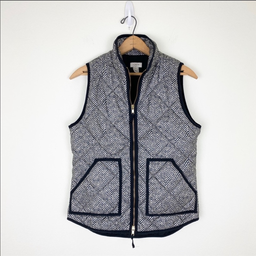 J. Crew Factory Quilted Herringbone Puffer Vest